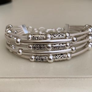 Bracelet for women | Silver bracelet for women | Boho | Beaded | Bracelets | Gift| Women&#39;s leather bracelet | Fashion jewelry