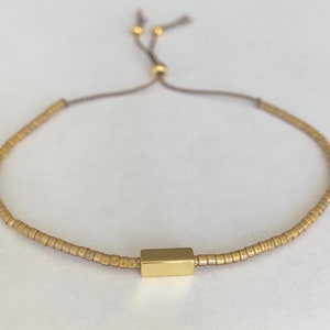 Seed bead bracelet, Tiny beaded bracelet, Beaded bracelets for women, Adjustable string bracelets, Minimalist bracelets, Layering bracelet image 1