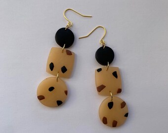 Polymer clay earrings, Handmade earrings, Drop earrings, Dangle earrings, Statement earrings, Clay earrings, Modern earrings, Terazzo