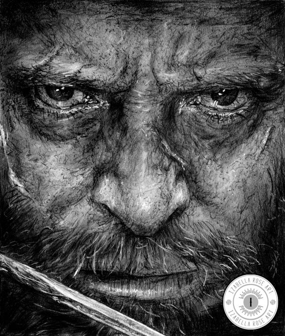 Items similar to Logan Graphite Pencil Drawing Print on Etsy