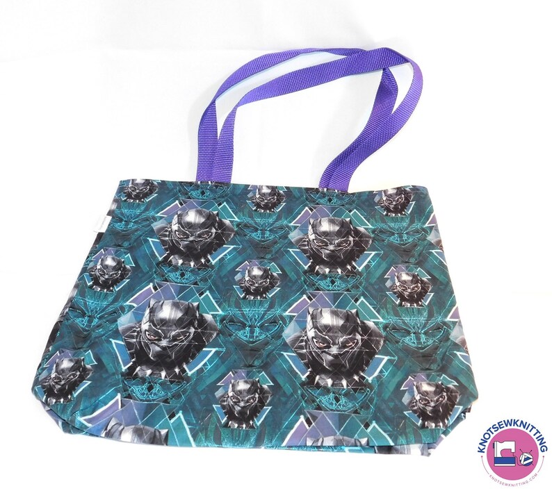 Black Panther Reversible Reusable Tote Grocery Project Book Gift Bag
