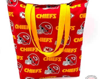 Kansas City Chiefs Tote Bag: Reversible Lined Grocery Bag