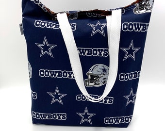 Dallas Cowboys Tote Bag: Reversible Lined Grocery Bag