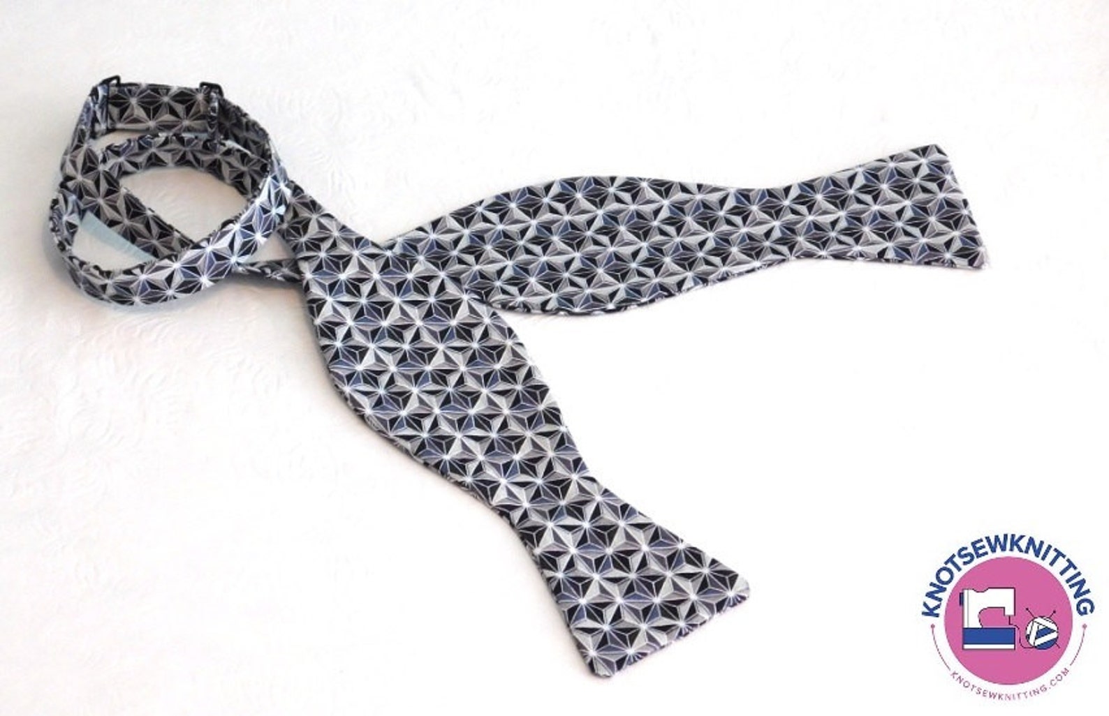 Gray Black and Silver Geometric Star Bow Tie for Business - Etsy