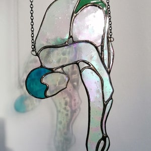 stained glass swimmer SUNCATHER  gift, window hangings suncatcher, swimmer suncatcher, swimmer stained glass