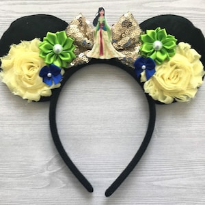 Mulan Ears,Mulan Mouse Ears,Mouse Ears,Mulan,Minnie Mouse Ears,Mickey Mouse Ears,Minnie Ears,Mickey Ears,Gift,Girls Headband,Handmade