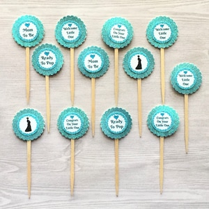 Baby Shower Cupcake Toppers,Newborn Baby Cupcake Toppers,Set of 12,Cupcake Toppers,Baby Shower,Newborn Baby,Gift,Party Favor,Double Sided