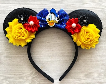 Donald Duck Ears,Donald Duck Mouse Ears,Mouse Ears,Donald Duck,Minnie Mouse Ears,Mickey Mouse Ears,Minnie Ears,Mickey Ears,Gift,Handmade