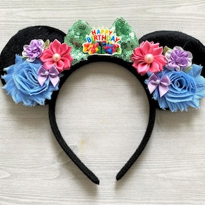 Birthday Ears,Birthday Mouse Ears,Mouse Ears,Happy Birthday,Minnie Mouse Ears,Mickey Mouse Ears,Girls Headband,Minnie Ears,Mickey Ears,Gift