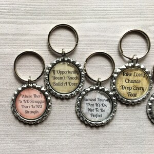 Keychain,key Ring,inspirational Quotes,key Chain,keyring,bottle Cap ...