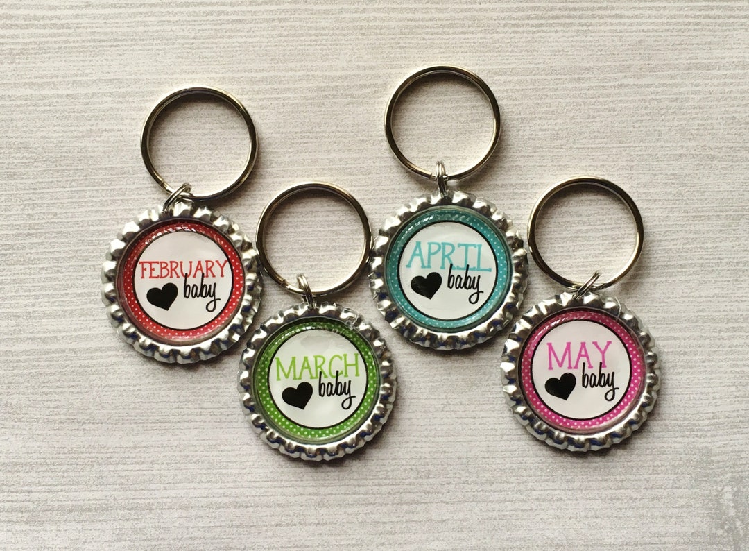 Keychain,key Ring,birth Month,birthday,key Chain,keyring,bottle Cap ...