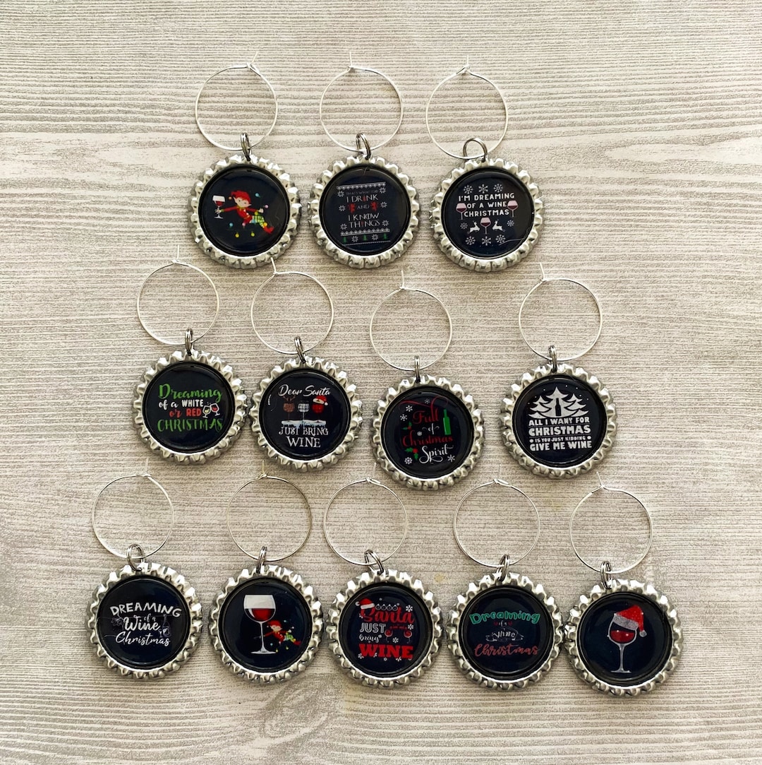 Christmas Wine Charms,christmas,wine Charms,drink Markers,glass Markers