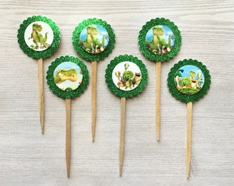 Gigantosaurus Cupcake Toppers,Gigantosaurus,Cupcake Toppers,Set of 6,Gigantosaurus Party,Party Favor,Handmade,Gift,Double Sided