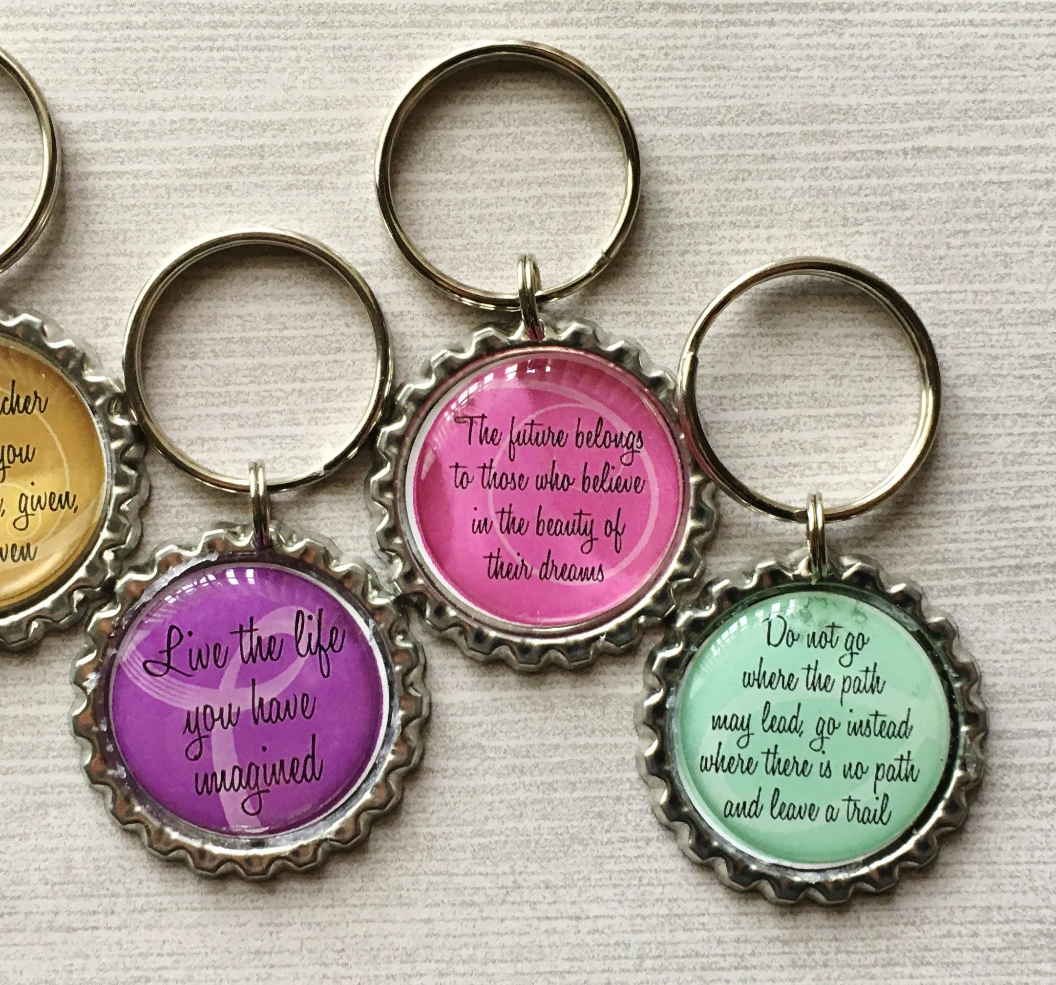 Keychain,key Ring,inspirational Quotes,key Chain,keyring,bottlecap ...