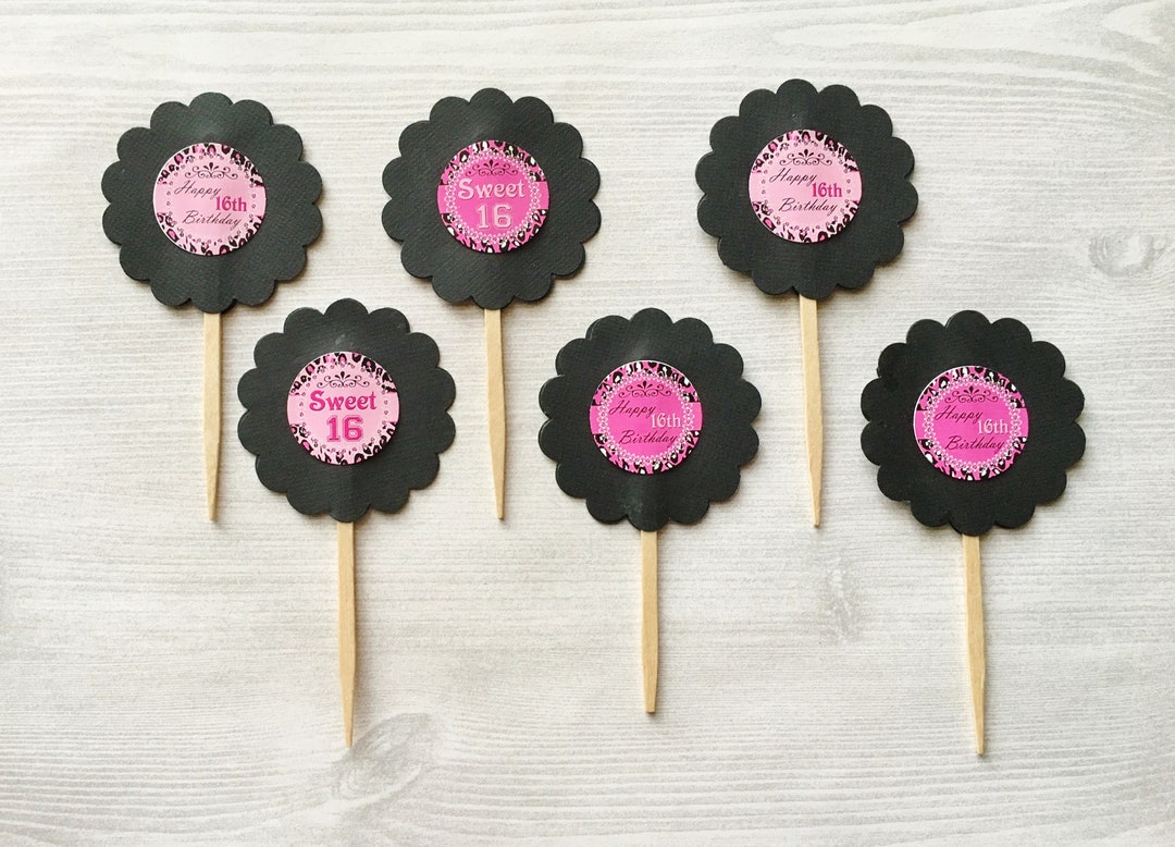 Sweet 16 Cupcake Toppers,sweet 16,cupcake Toppers,sweet 16 Birthday