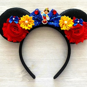 Pinocchio Ears,Pinocchio Mouse Ears,Mouse Ears,Pinocchio,Minnie Mouse Ears,Mickey Mouse Ears,Girls Headband,Gift,Accessories,Handmade