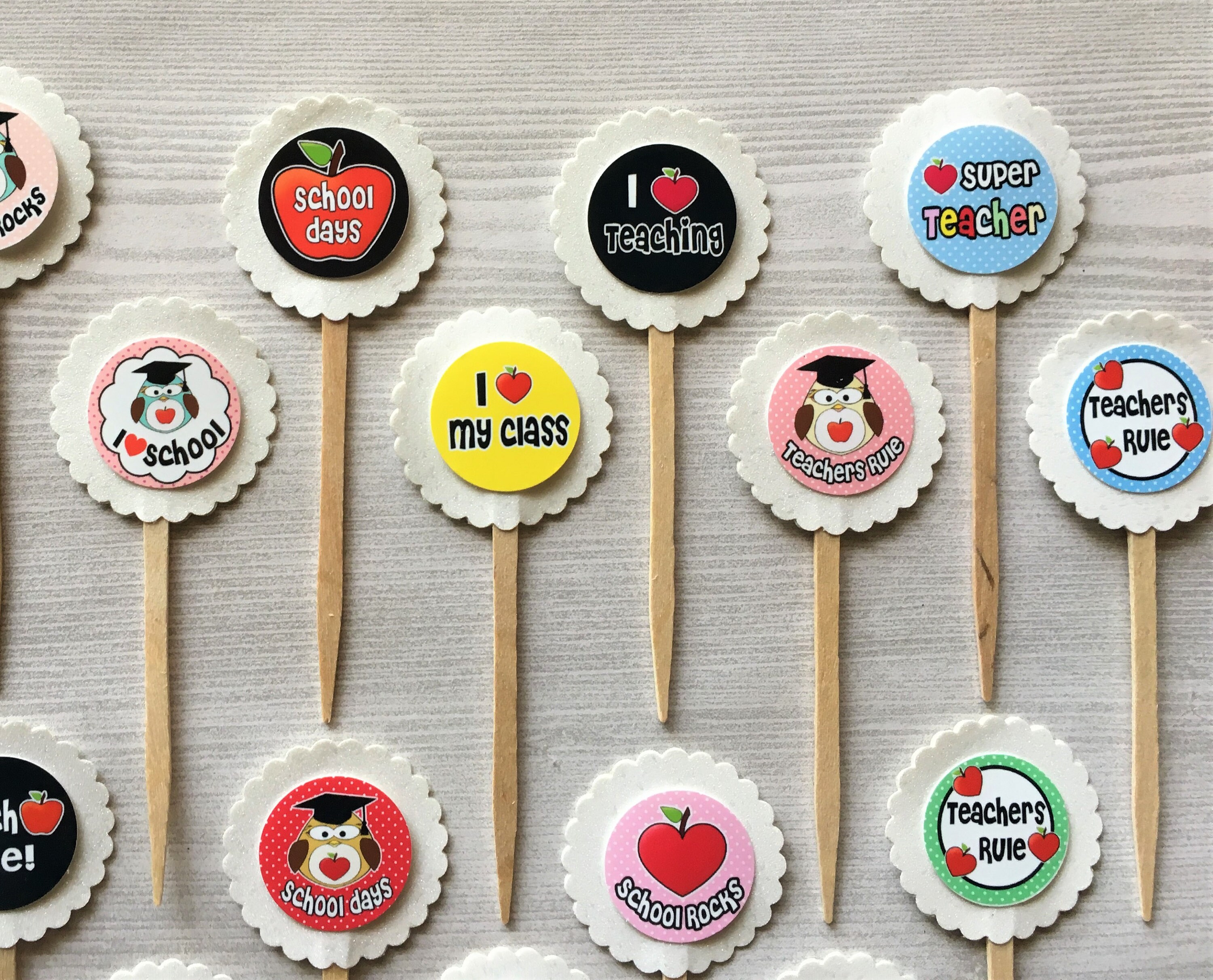 Teacher Cupcake ToppersTeacherCupcake ToppersTeacher Etsy