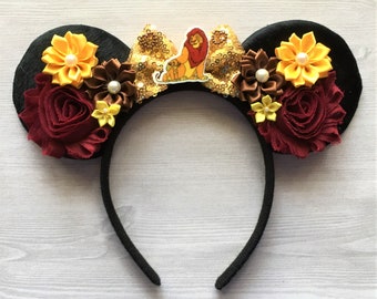 Lion King Ears,Lion King Mouse Ears,Mouse Ears,Lion King,Minnie Mouse Ears,Mickey Mouse Ears,Girls Headband,Minnie Ears,Mickey Ears,Gift