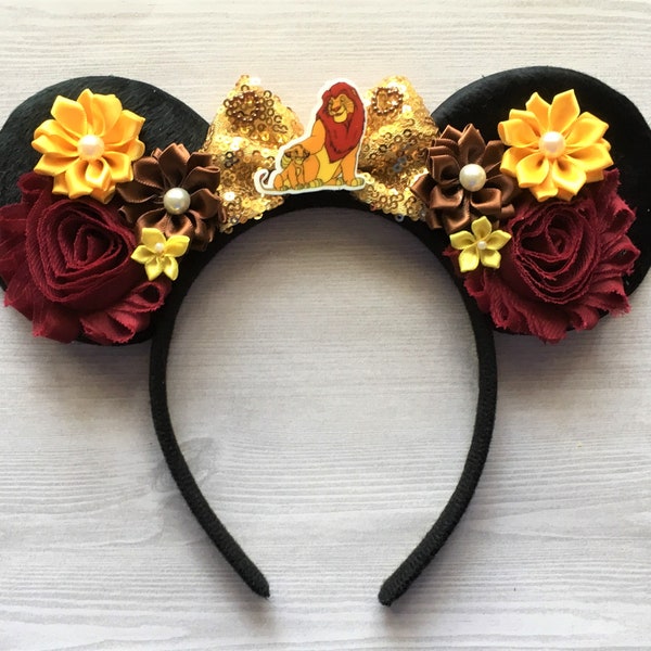 Lion King Ears,Lion King Mouse Ears,Mouse Ears,Lion King,Minnie Mouse Ears,Mickey Mouse Ears,Girls Headband,Minnie Ears,Mickey Ears,Gift