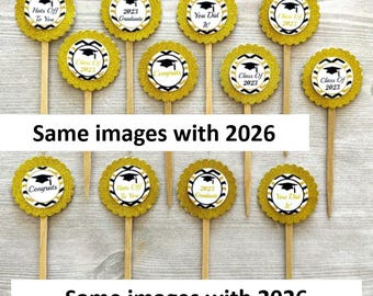Graduation Cupcake Toppers,Graduation,Cupcake Toppers,Graduation 2026,Class of 2026,2026 Graduate,Set of 12,Graduation Party,Double Sided