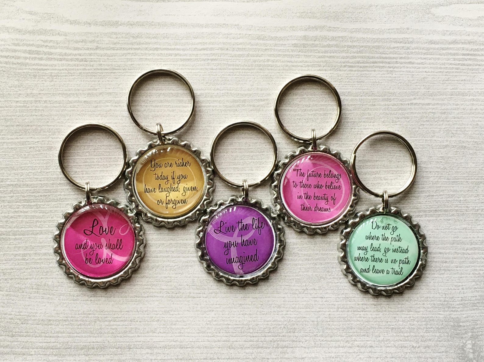 Keychain,key Ring,inspirational Quotes,key Chain,keyring,bottlecap ...