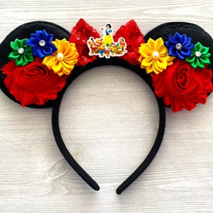 Snow White Ears,Snow White,Mouse Ears,Minnie Mouse Ears,Mickey Mouse Ears,Seven Dwarfs,Girls Headband,Gift,Accessories,Handmade