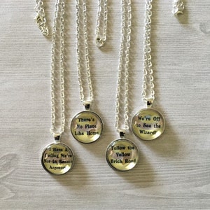 Wizard of Oz Necklace,Wizard of Oz,Necklace,Wizard of Oz Quotes,Party Favor,Silver Necklace,Gift,Birthday,Pendant,18 Inch Necklace,Handmade