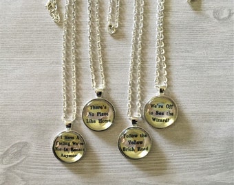 Wizard of Oz Necklace,Wizard of Oz,Necklace,Wizard of Oz Quotes,Party Favor,Silver Necklace,Gift,Birthday,Pendant,18 Inch Necklace,Handmade