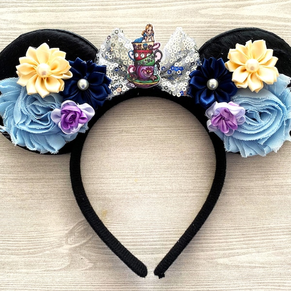 Alice in Wonderland Ears,Alice in Wonderland,Mouse Ears,Minnie Mouse Ears,Mickey Mouse Ears,Girls Headband,Gift,Accessories,Handmade,Alice