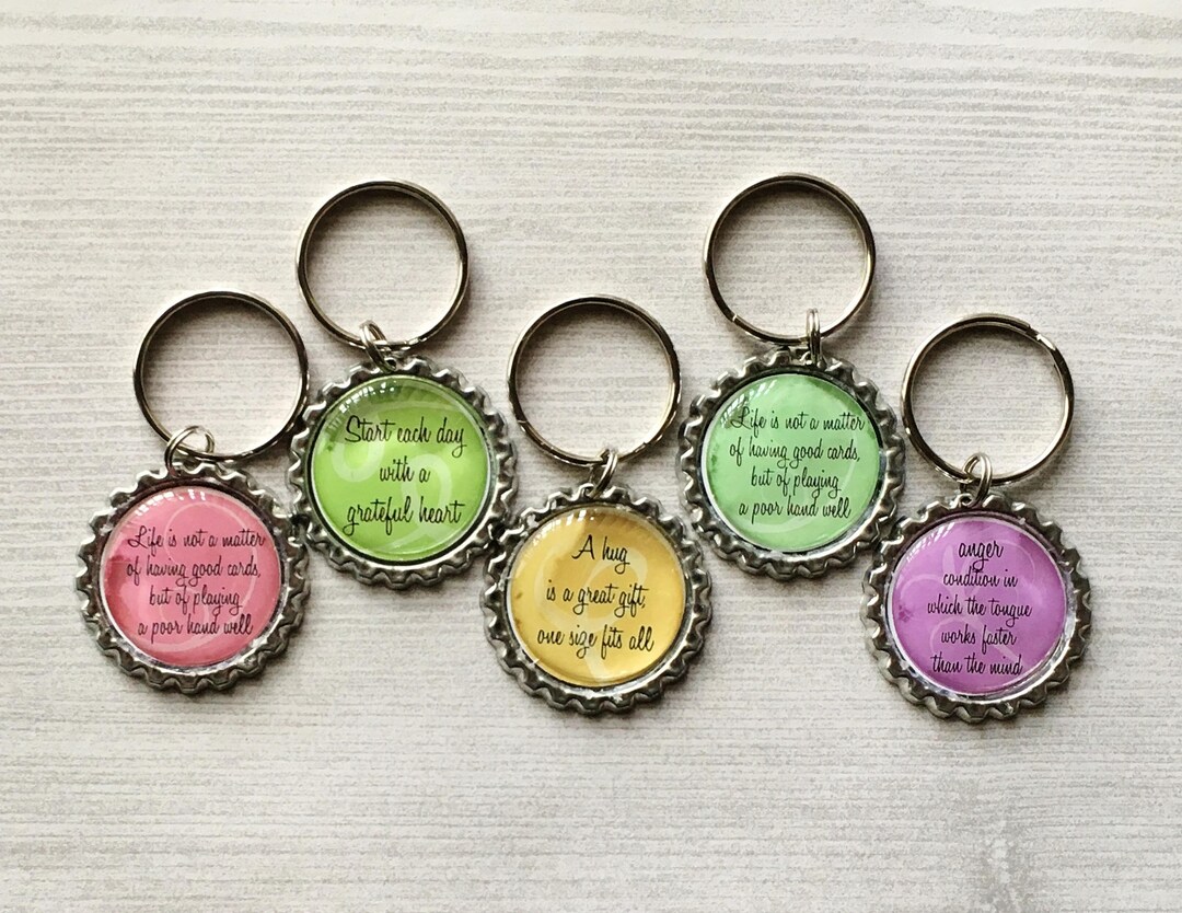 Keychain,key Ring,inspirational Quotes,key Chain,keyring,bottlecap ...