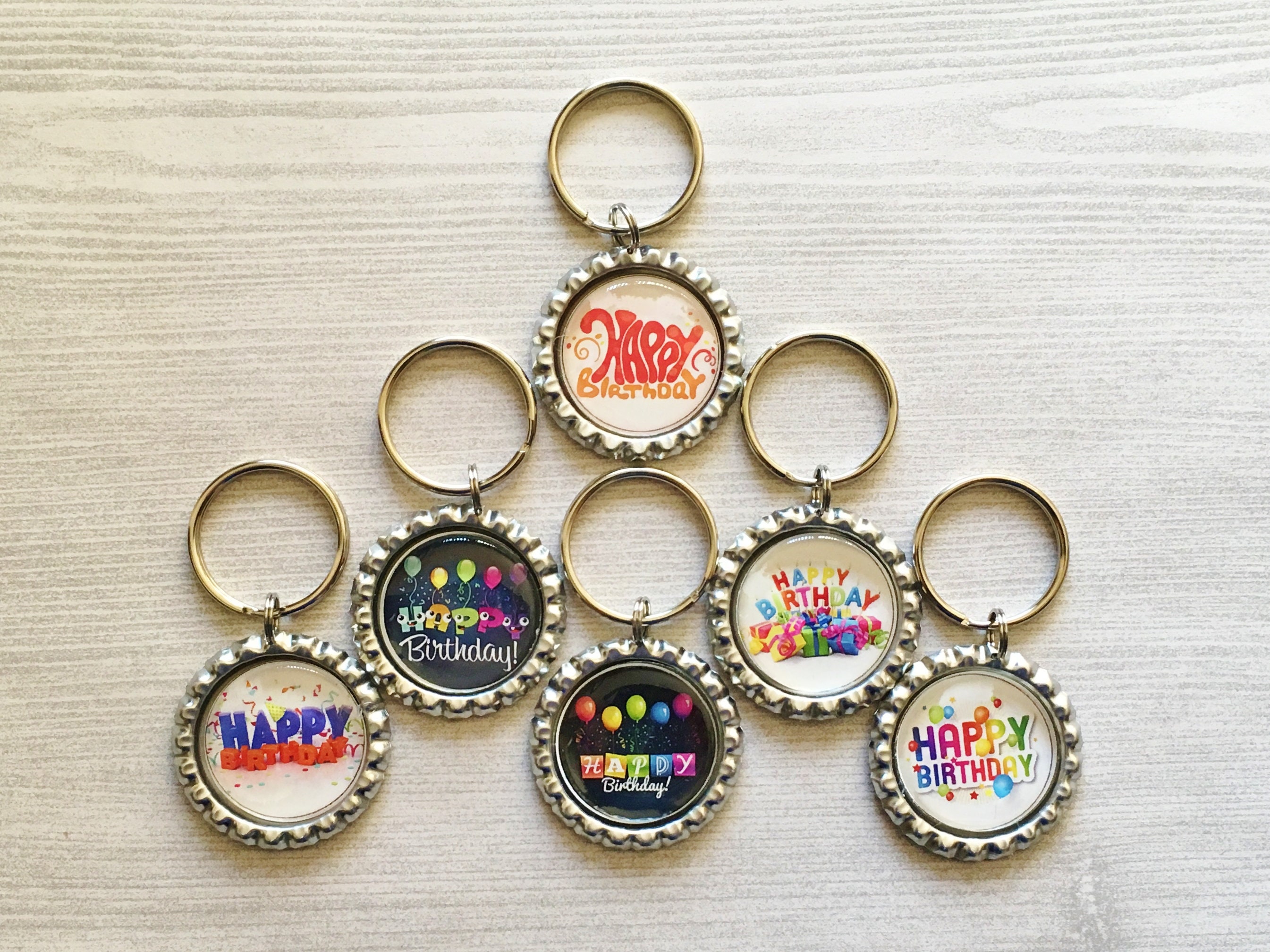 Keychain,key Ring,birthday,happy Birthday,birthday Themed,bottle Cap ...