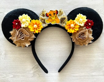 Simba Ears,Simba,Mouse Ears,Simba Mouse Ears,Minnie Mouse Ears,Mickey Mouse Ears,Girls Headband,Gift,Accessories,Lion King,Handmade