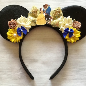 Beauty and the Beast Ears,Mouse Ears,Beauty and the Beast,Minnie Mouse Ears,Mickey Mouse Ears,Girls Headband,Minnie Ears,Mickey Ears,Gift