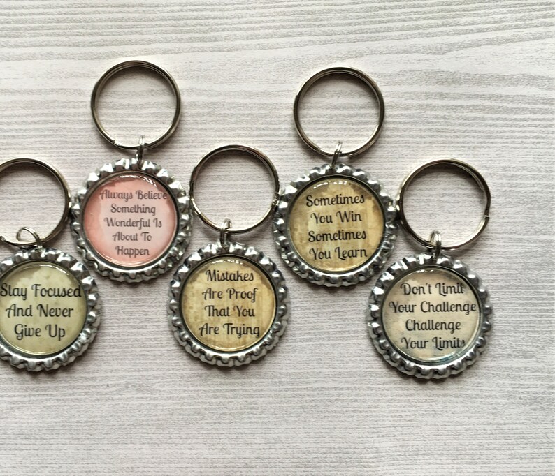 Keychain,key Ring,inspirational Quotes,key Chain,keyring,bottle Cap ...