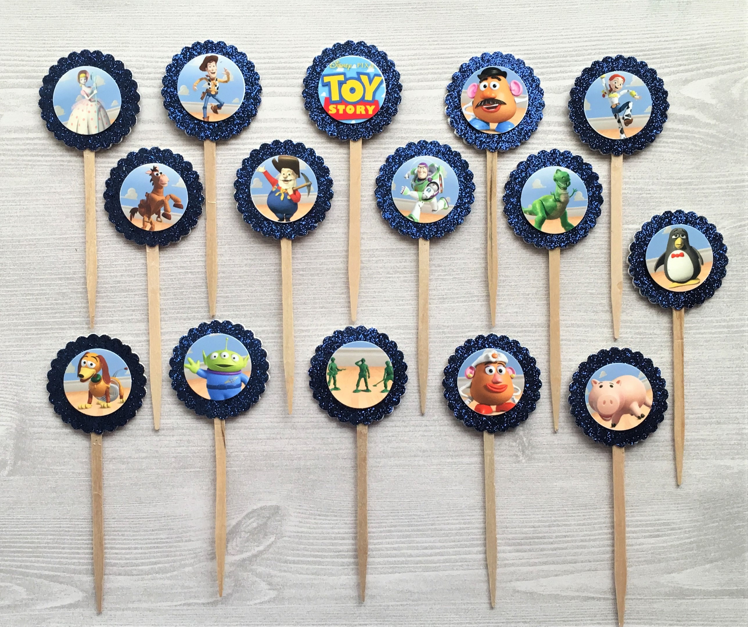 Toy Story Cupcake Toppers,Toy Story,Cupcake Toppers,Set of 15,Buzz Lightyear,Toy Story Birthday,Party Favor,Birthday Party,Gift,Double Sided