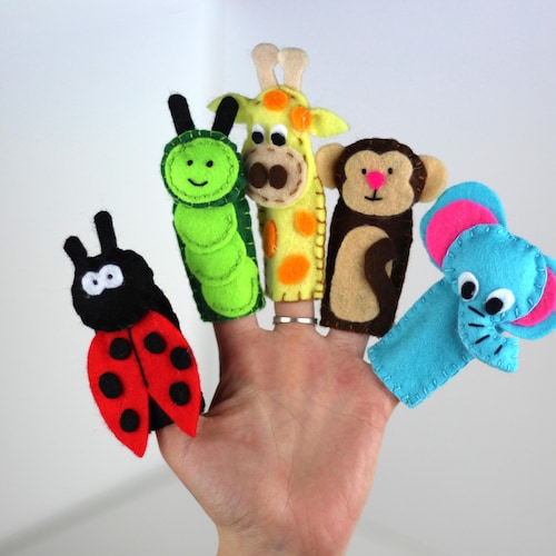 Forest Animal Finger Puppets. Felt Finger Puppets. 5 Forest Etsy