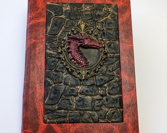 3D fiery Dragon book, DnD character journals, Red notebook, Notebooks for Dungeons and Dragons