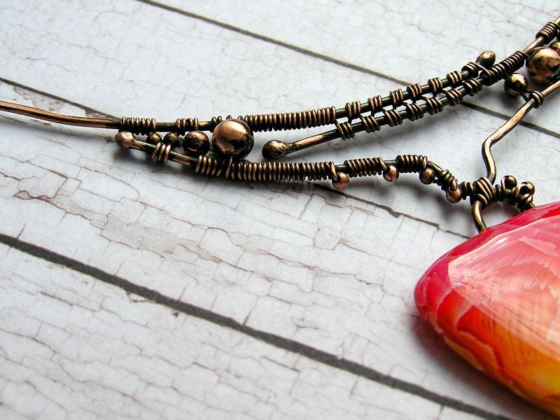 Wire Wrapped Necklace Statement Necklace Wire Wrapped Jewelry - Etsy