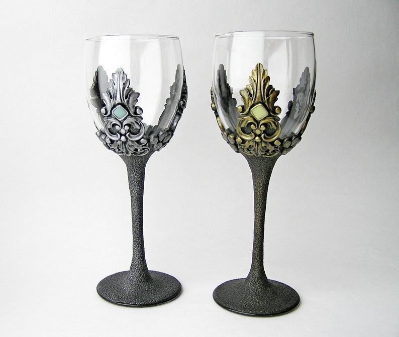 Antique Style Medieval Silver Goblets Decorated With Glass - Etsy