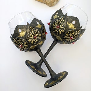 Large gold medieval wine goblets Royal wine medieval goblets for an alternative wedding, cosplay, LARP