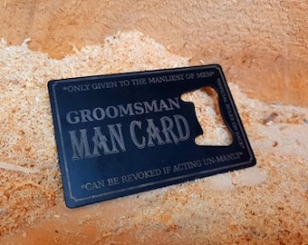 Groomsman Man Card Bottle Opener Business Card Size