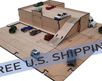 Large Store and Loading Dock Building Kit DIY Matchbox Hot wheels Toy