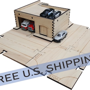 Fire and Police Station Building Kit DIY Matchbox Hotwheels Toy