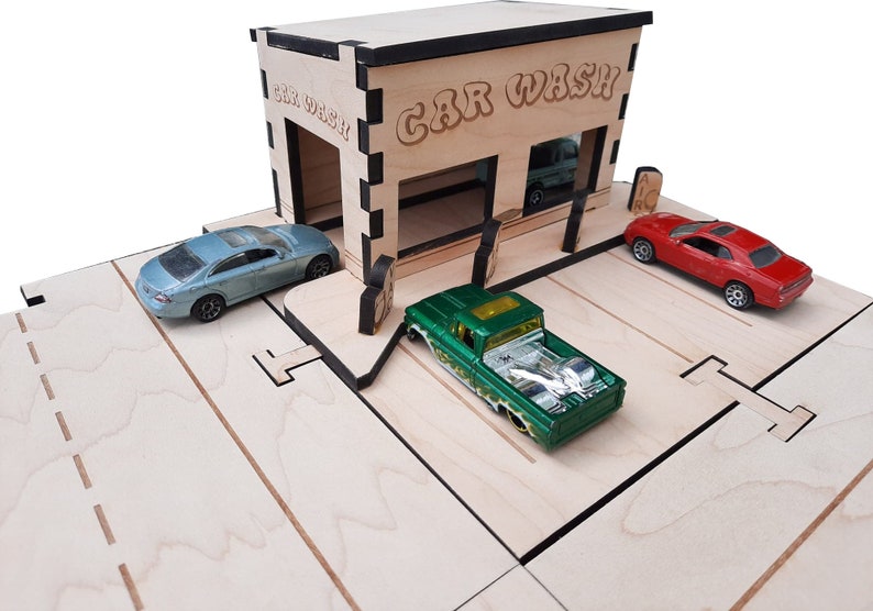 Car Wash Building Kit DIY Matchbox Hotwheels Toy My Car City Building Sets image 2