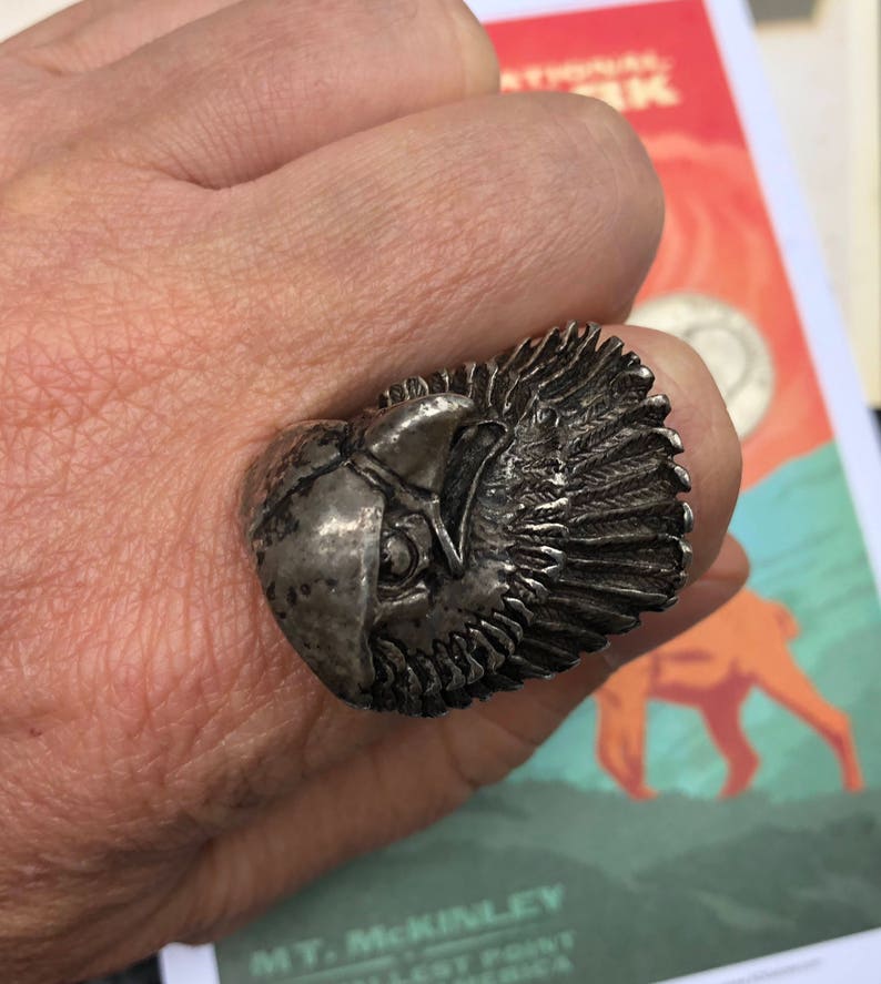RARE BAGUE MOTARD aigle vintage G&S sauvage et libre biker EUR 65,00