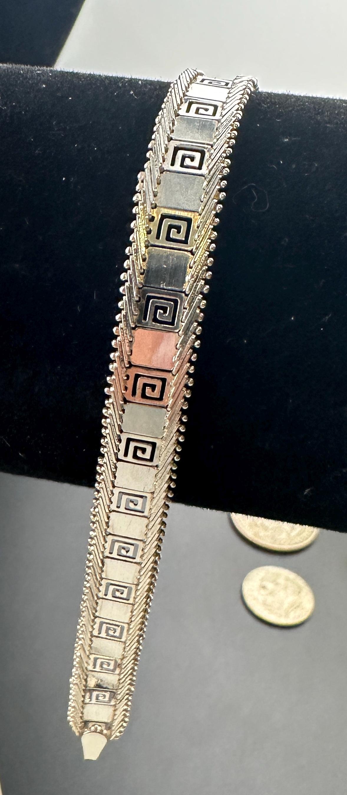 Vintage Greek Key Bracelet - Etsy