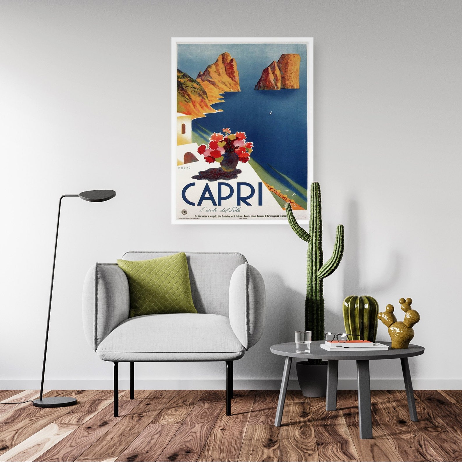 Capri Italy Vintage Travel Italian Coastal Wall Art Print Etsy