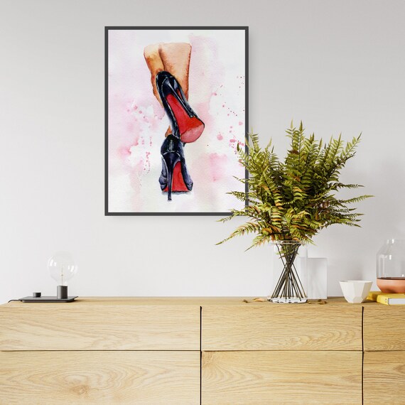 Modern Chic Heels Fashion Art Painting Glamour Print Poster Artwork Framed