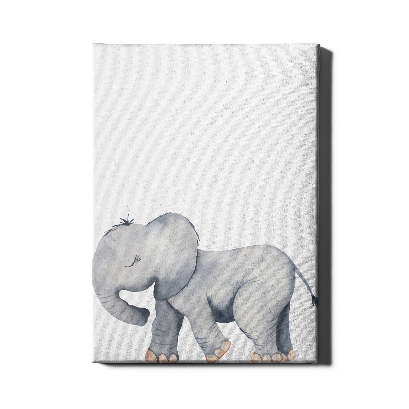Baby Elephant Wall Art GalleryWrapped Canvas Cute Safari Etsy