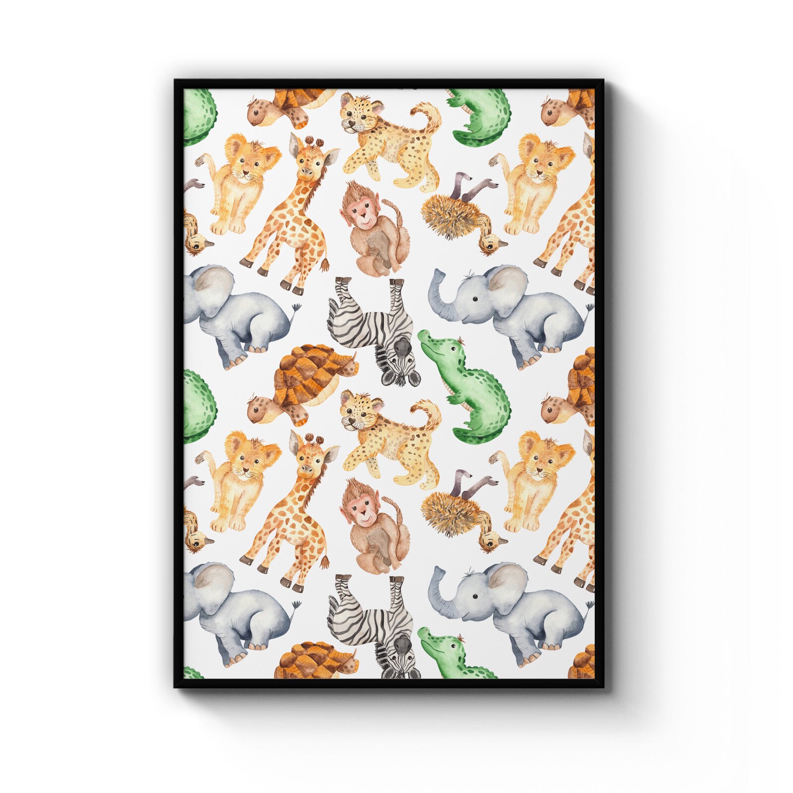Safari Animal Pattern Cute Cartoon Nursery Baby Kids Childrens | Etsy